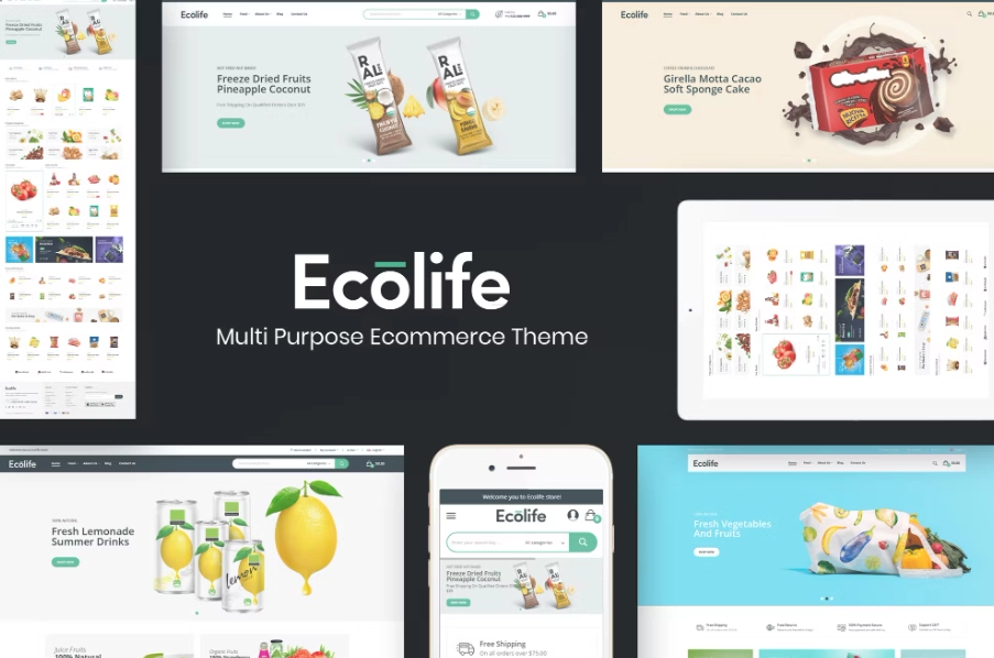 Ecolife – Organic Food Responsive WordPress theme is beautifully designed to be perfectly suitable for any Supermarket online store