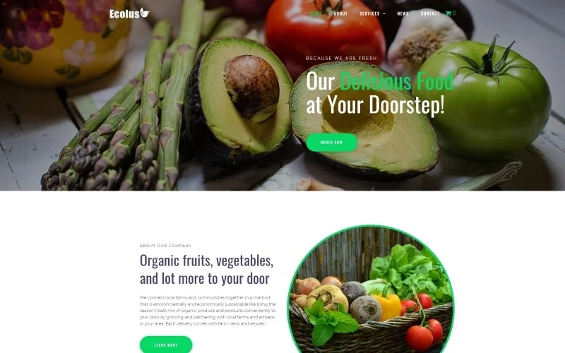 Promote your farm and delivery service in the most efficient way using Ecolus theme. It has a juicy