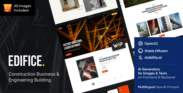 Build a standout site with Edifice Construction WordPress Theme. Perfect for construction firms—responsive