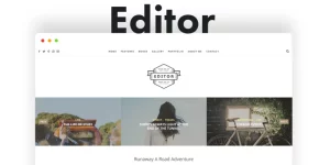 Start Blogging with Editor Editor is a responsive WordPress blog theme created for bloggers with a minimalist design and optimized for mobile. Minimalistic  Distraction Free Design Responsive Design  Retina ready Beautiful Featured Posts Slider Flexible Images  Videos (supports responsive video embed in various aspect ratios) 3 blog…