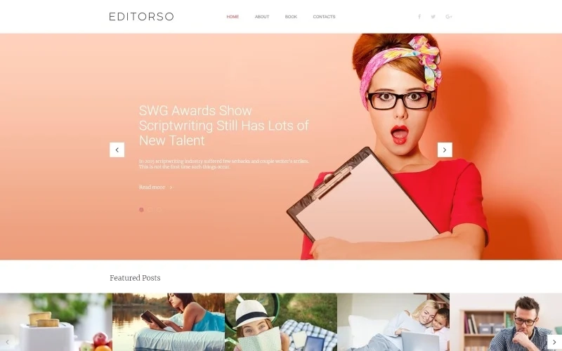 Editorso is a 100% GPL writer WordPress template that is best suited for blogs and online portfolios. Pre-loaded with WordPress live customizer