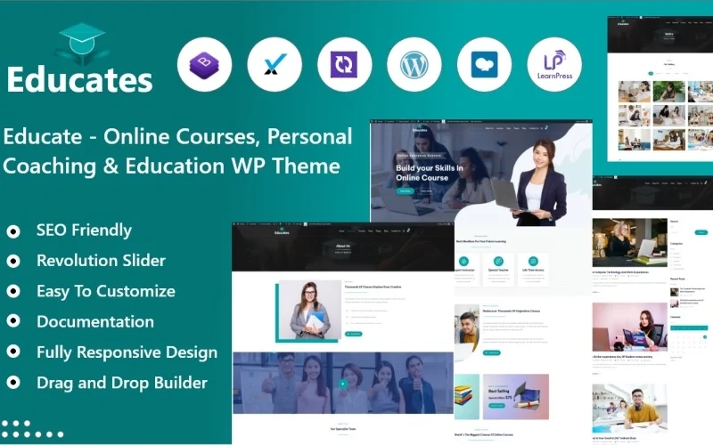 Educate is the best WordPress theme that can get installed with just one click. It is suitable for online learning