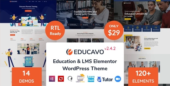 Unlock the potential of your educational website with the Educavo Education WordPress Theme! Packed with customizable features