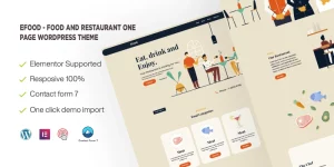 Efood - food and Restaurant One Page WordPress Theme . There are plenty of free WordPress themes out there for food sites