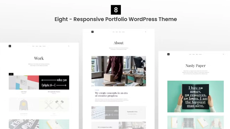 Discover Eight – a fully responsive WordPress portfolio theme perfect for agencies