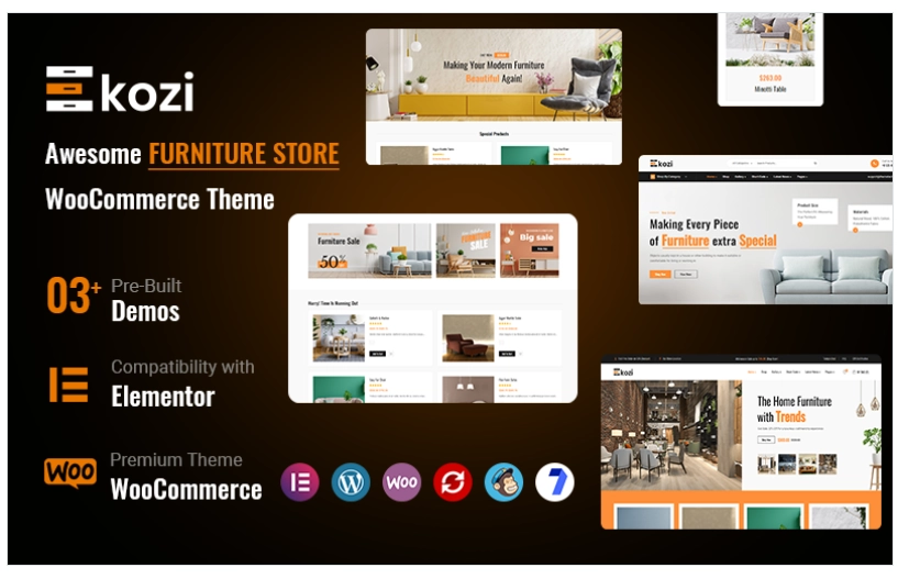 Discover Ekozi – a modern Furniture Elementor WooCommerce Theme perfect for furniture stores