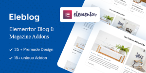 Eleblog is a user-friendly Elementor based addon plugin for creating beautiful blog posts