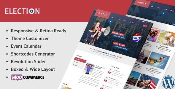 Election is a political WordPress retina ready theme with unlimited skins. Whether you’re a political blogger or political candidate