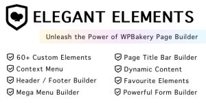 Elegant Elements is an add-on for WPBakery Page Builder and requires the plugin WPBakery Page Builder plugin to be installed and active in order to use it. Elegant Elements for WPBakery Page Builder is a complete web design toolkit that helps you design your websites faster and without having any…