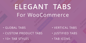 This plugin is an addon for WooCommerce WordPress plugin. This plugin works great with the WordPress 4.0 and above and WooCommerce 2.2.0 and above. Features # NEW: Icon Selector for Tabs — Now