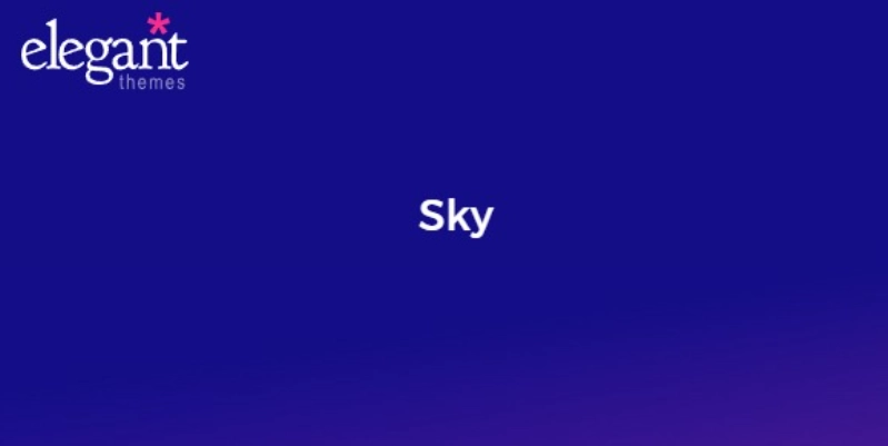 Discover Elegant Themes Sky