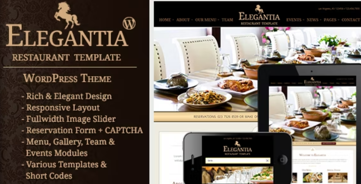 Elegantia is a premium WordPress theme for Restaurants  Cafes. It has many features that are required in a restaurant business. For example. Reservation