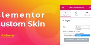 This plugin adds new skin to Elementor Page Builder Posts and Posts Archive widget. You can design a loop item just like a single template and it would be used as a skin. The Pro plugin is an add-on for the free plugin Elementor Custom Skin and comes with extra…