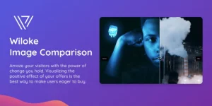 Wiloke Image Comparison -- Highlight Before-After Differences ---------------------------------------------------------------- Wiloke Image Comparison is a simple and visual way to highlight the before-after situations between 2 images. It supports interactive drag-to-comparing that engage customers. ### Compare  Contrast in seconds Wiloke Image Comparision helps you to see any difference between two images