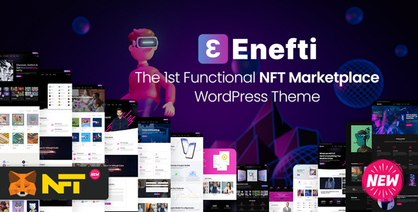 Looking to dive into the world of NFTs? The Enefti - NFT Marketplace Theme is your golden ticket to creating a sleek