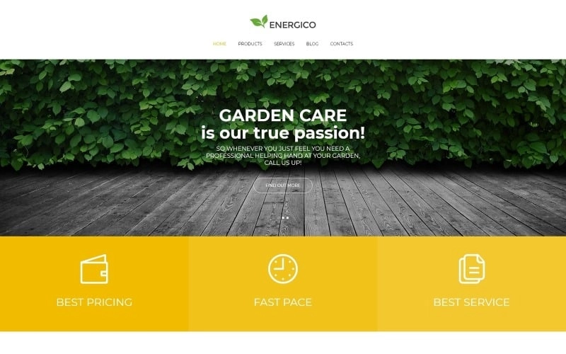 Energico theme is a great option for promoting your agriculture and garden care services in the most attractive manner. It has a bright