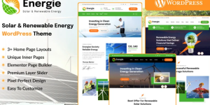 Energie is a premium Solar and Renewable Energy WordPress Theme