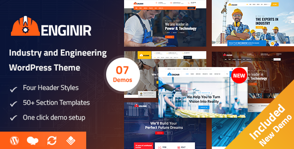 Welcome to Enginir WordPress Theme our powerful and versatile industrial and engineering WordPress theme