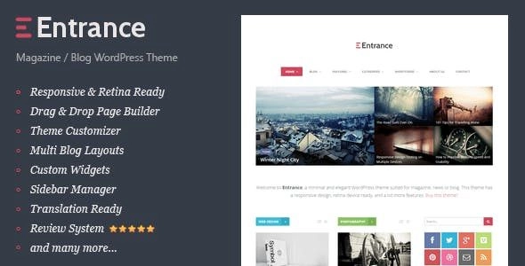 Experience the ultimate WordPress theme for magazines and reviews with "Entrance"! Boasting responsive design