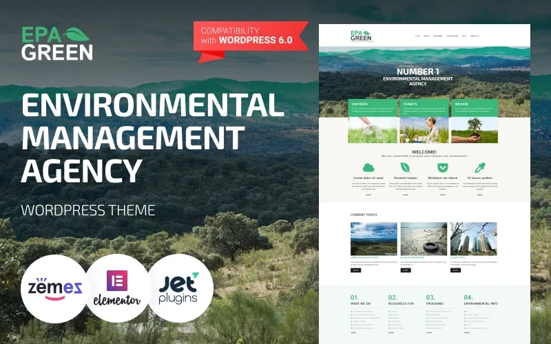 This amazing theme for environmental protection agencies looks really cool. Parallax scroll provides the effect of immersion into the beautiful green layout of the website. HTML plus JS animation of the Environmental Protection Agency WordPress Theme make all elements on your screen respond each mouse move. There is a possibility…