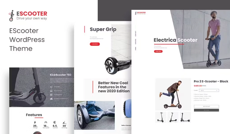 Discover the Escoot One Page Woocommerce Theme