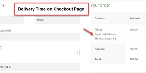 The Estimated Delivery Date  Time for WooCommerce plugin allows you to display an estimated delivery date on products in your store. You have the option to display the estimated time on the shop