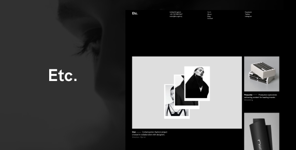 Discover the versatile and stylish 'Etc.' WordPress theme for showcasing freelance and agency projects. Fast