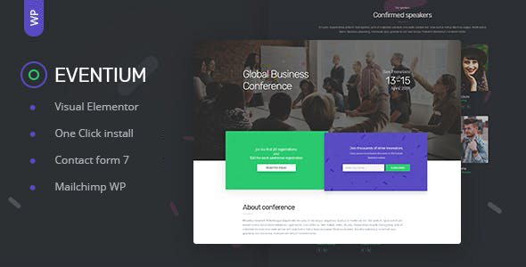 Create a stunning event website with Eventium. Easy to customize