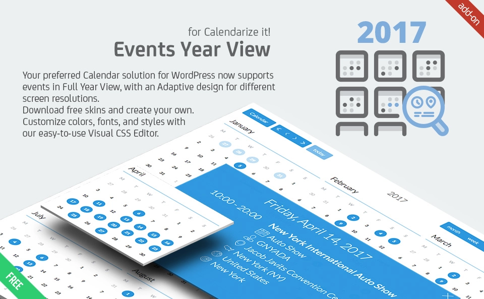 Showcase your events with ease using Events Year View for Calendarize it! Transform your WordPress calendar into a user-friendly