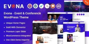 Looking for a theme that is all in one solution to your Events and Conference? Evona is the name that’s the most adaptable event and conference WordPress theme. Evona comes with many valuable features