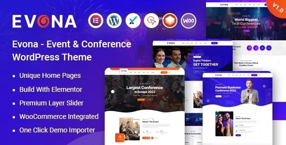 Looking for a theme that is all in one solution to your Events and Conference? Evona is the name that’s the most adaptable event and conference WordPress theme. Evona comes with many valuable features