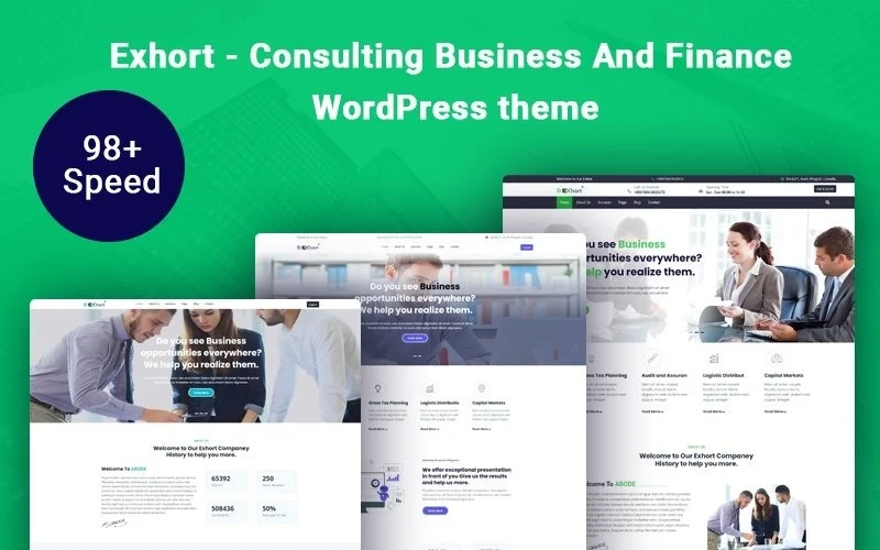 Exhort - Consulting Business And Finance WordPress Theme is expertly developed by hand to suit the requirements of companies like consulting