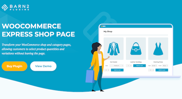 Discover the Express Shop Page for WooCommerce! Boost your online store with a sleek design