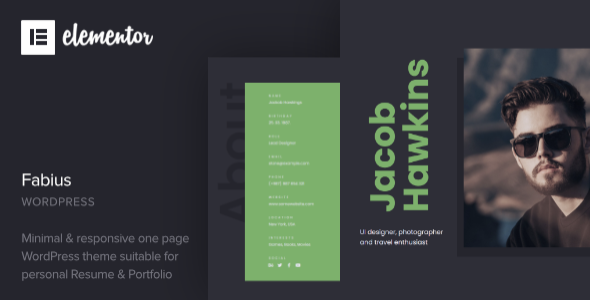 Discover Fabius Resume WordPress Theme – the perfect choice for creating sleek