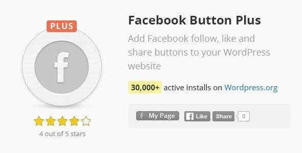 Boost your WordPress site with Facebook Button Plus! Easily add customizable Like