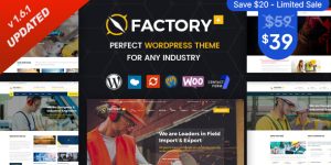 Factory Plus is the best WordPress Theme specifically made for some sectors like industry