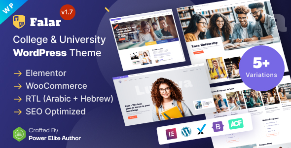 Falar College  University WordPress Theme: Elevate Your Education Platform Say hello to the Falar College  University WordPress Theme! Designed to give educational institutions a one-stop solution for creating a sleek and professional online presence