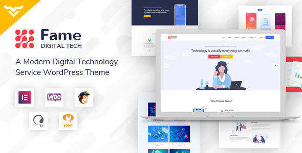 Fame - Digital Technology/Service WordPress Theme: Elevate Your Online Presence Fame - Digital Technology/Service WordPress Theme is your ultimate go-to theme if you're looking to boost your digital tech or service-based business online. This high-quality WordPress theme is designed to cater to all your needs