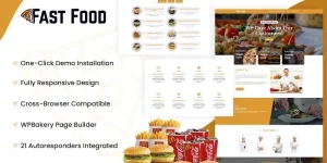 This incredible Fast Food-Food Restaurant WordPress theme is designed in such a way that it will capture and hold the attention of your website visitors at the first glance only. Highly effective