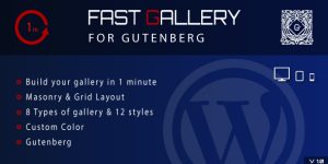 Welcome to Fast Gallery for Gutenberg. With this awesome plugin you can build your gallery in 1 minute. You have available 3 types of gallery (Prettyphoto