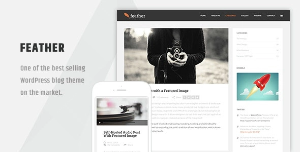 Feather is one of the best seller blogging themes on ThemeForest with a perfect simple design for blogging in style. Take advantage of Feather’s clean