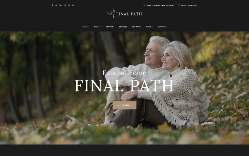 Final Path is a fully responsive funeral home WordPress theme