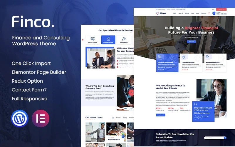 Finco is a Modern and Elegant WordPress Theme Specially Designed for Consulting