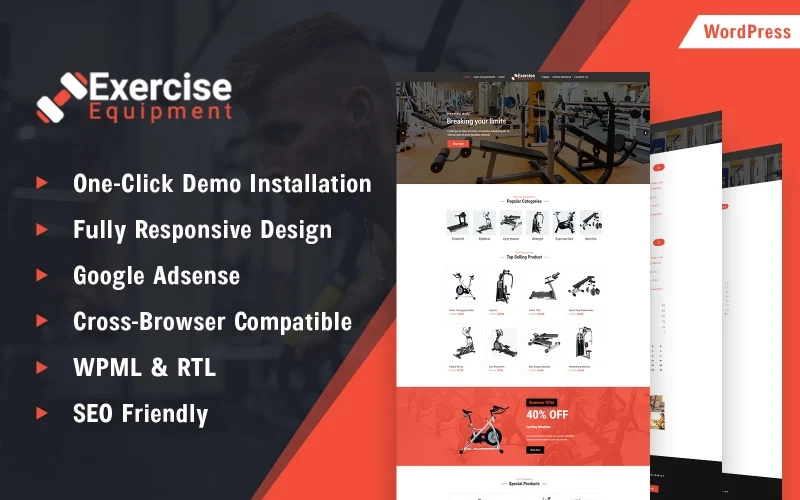 Fitness  Exercise Equipment Store Designed  created by well-qualified  experienced designers