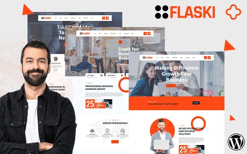 Flaksi Multipurpose consulting WordPress Theme is a is a Creative