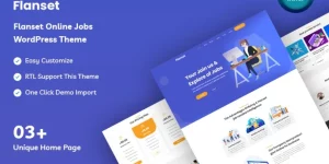 Create a dynamic job portal with Flanset Online Jobs WordPress Theme. Enjoy modern design