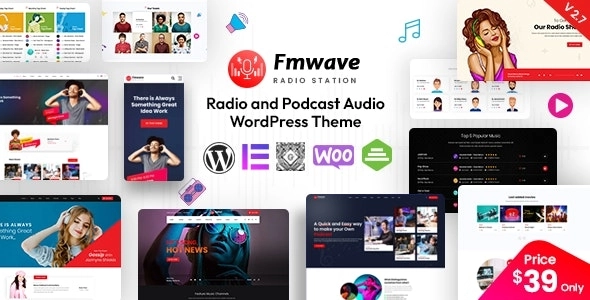 Fmwave is an exceptional WordPress with a functional and modern design. It is ideal for anyone who wants to create a site for a radio station company