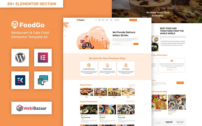 FoodGo is ideal food shop elementor theme. FoodGo for natural food