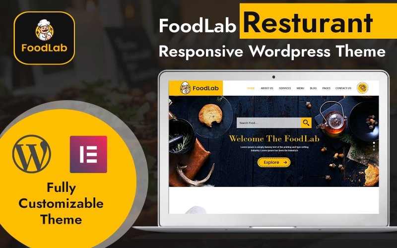 FoodLab restaurant template is a highly customizable WordPress template developed to allow ease to site developers. You can use this Bootstrap template to develop websites for single restaurants