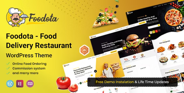 Foodota – Food Ordering  Delivery WordPress Theme is a complete and customized package for single/multiple restaurant listings based on WooCommerce Multivendor Marketplace (WCFM Marketplace) which is the best free front end multi-vendor marketplace plugin for WordPress and it’s